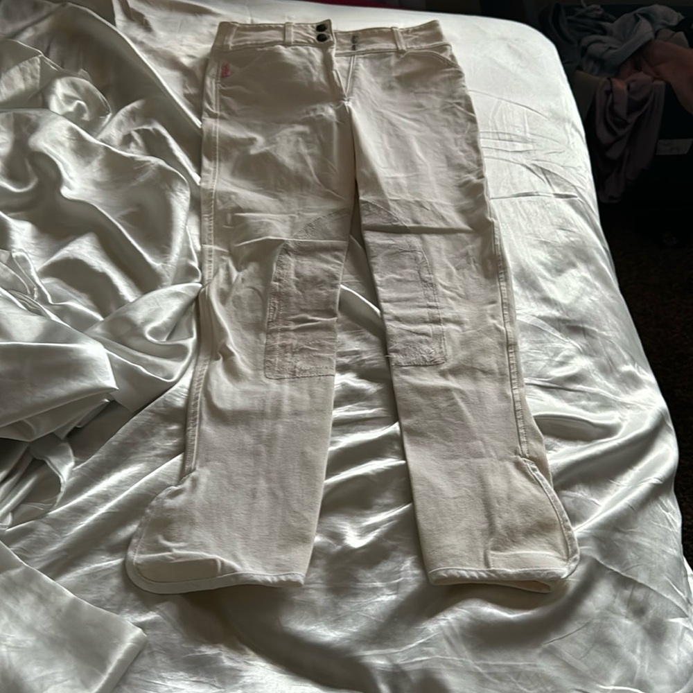 white tailored sportsman breeches size 25 mid rise horse riding pants